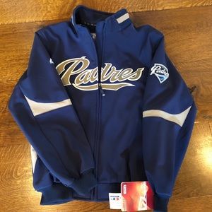 NWT Padres retro Majestic Therma Base Jacket